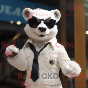 White Marten mascot costume...