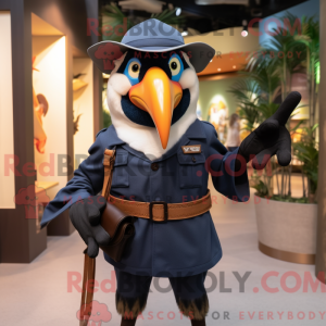 Navy Toucan mascot costume...