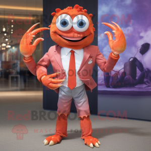 nan Crab mascot costume character dressed with a Suit Jacket and Cufflinks