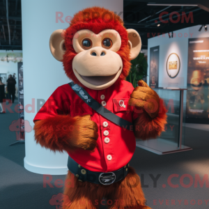 Red Monkey maskot kostume...