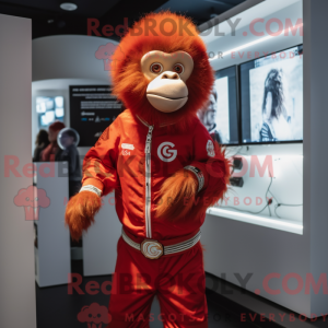 Red Monkey maskot kostume...