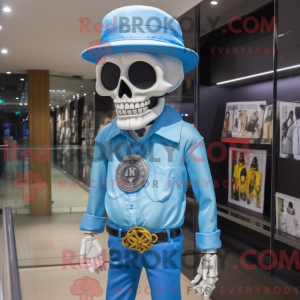 Sky Blue Skull maskot...