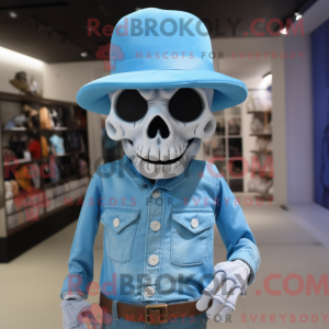 Sky Blue Skull mascot...