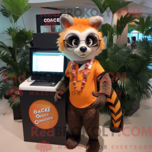 Orange Civet maskot kostume...