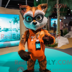 Orange Civet maskot kostume...