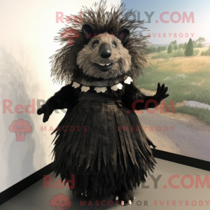 Sort Porcupine maskot...