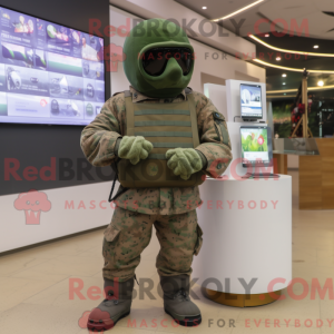 Olive Army Soldier mascot...