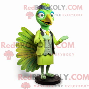 Lime Green Peacock maskot...