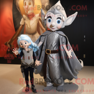Silver Elf mascot costume...