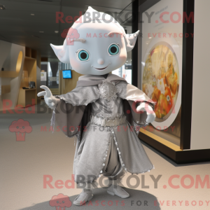 Silver Elf mascot costume...