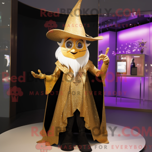 Gold Witch mascot costume...