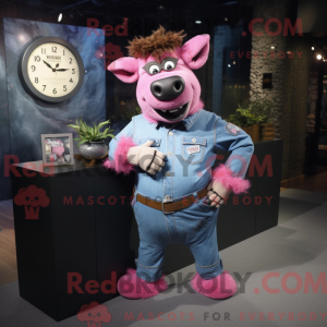 Pink Buffalo mascot costume...