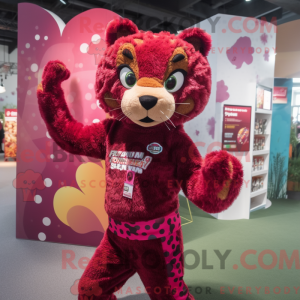 Maroon Leopard mascot...