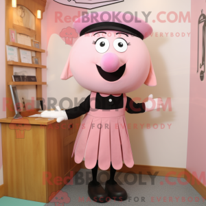 Pink Ray mascot costume...