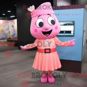 Pink Ray maskot kostume...