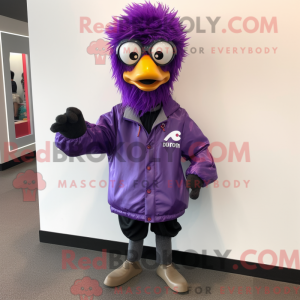 Lila Emu Maskottchen Kostüm...