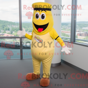 Gul baseball handske maskot...