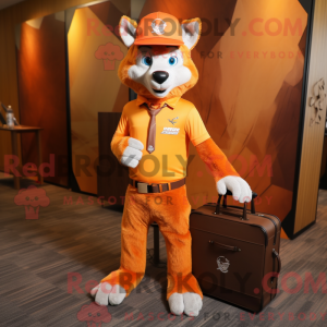 Orange Wolf mascot costume...