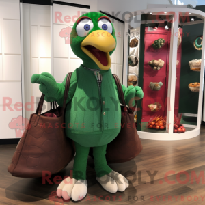 Grøn Tyrkiet maskot kostume...