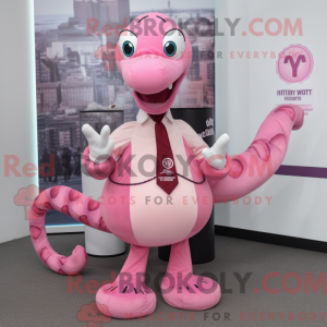 Pink Hydra maskot kostume...