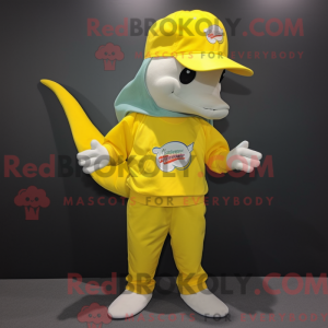 Lemon Yellow Dolphin mascot...