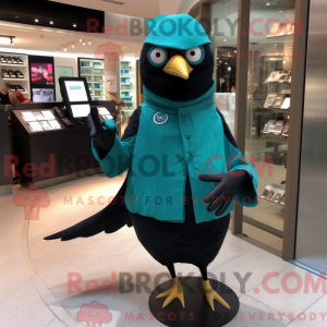 Teal Blackbird mascot...