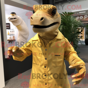 Gold Komodo Dragon maskot...