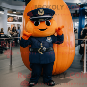 Navy Pumpkin mascot costume...