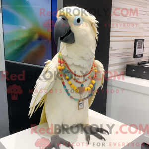 Cream Parrot mascot costume...