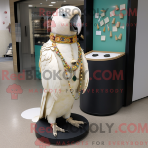 Cream Parrot mascot costume...