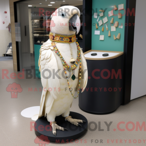 Cream Parrot maskot kostume...