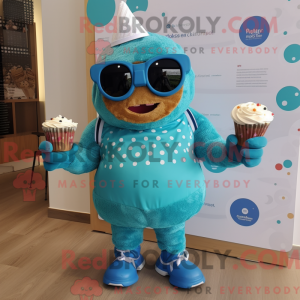 Turquoise Cupcake mascot...