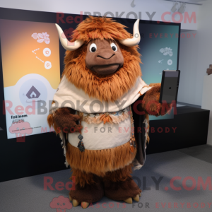 Brown Yak mascottekostuum...