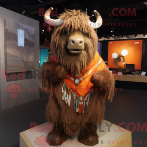 Brown Yak mascottekostuum...