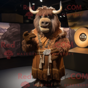 Brown Yak mascot costume...