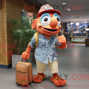 Peach Clown Fish mascot...