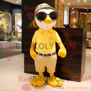 Gold Penguin mascot costume...