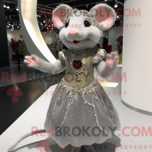 Silver Rat mascot costume...