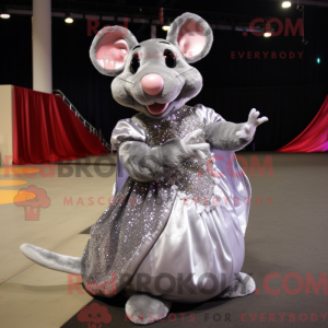 Silver Rat mascot costume...