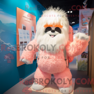 Peach Yeti mascot costume...