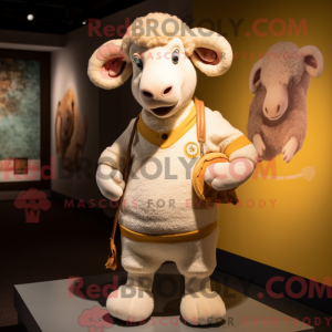 Cream Ram mascot costume...