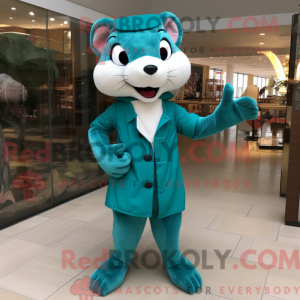 Teal Weasel Maskottchen...
