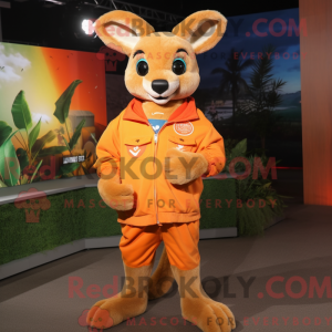 Orange Känguru Maskottchen...