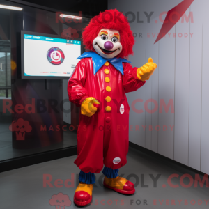 Rode clown mascottekostuum...