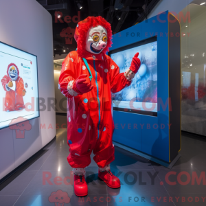 Red Clown mascot costume...