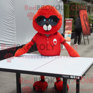 Red Ping Pong Table mascot...