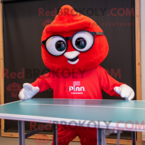 Red Ping Pong Table mascot...