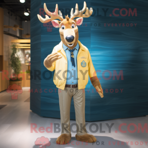 Gold Elk maskot kostume...
