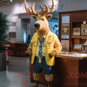 Gold Elk mascot costume...