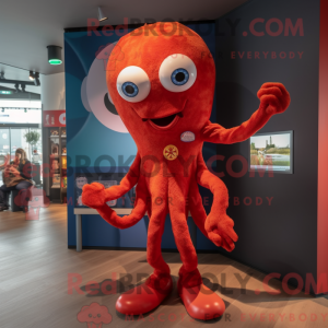 Red Octopus mascot costume...